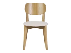 Set de 2 sillas vintage de madera de roble claro y borreguillo LUCIA