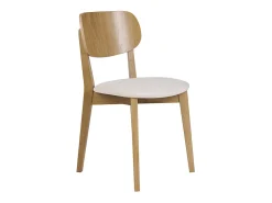 Set de 2 sillas vintage de madera de roble claro y borreguillo LUCIA