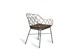 Set de 2 sillones de ratán y patas en metal