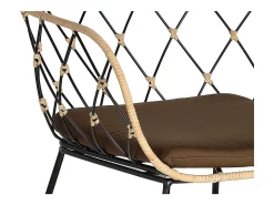 Set de 2 sillones de ratán y patas en metal