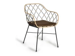 Set de 2 sillones de ratán y patas en metal