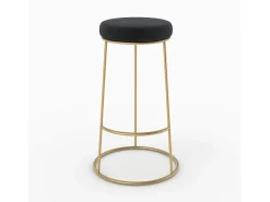 Set de 2 taburetes de bar 73 cm en terciopelo negro - Kendal