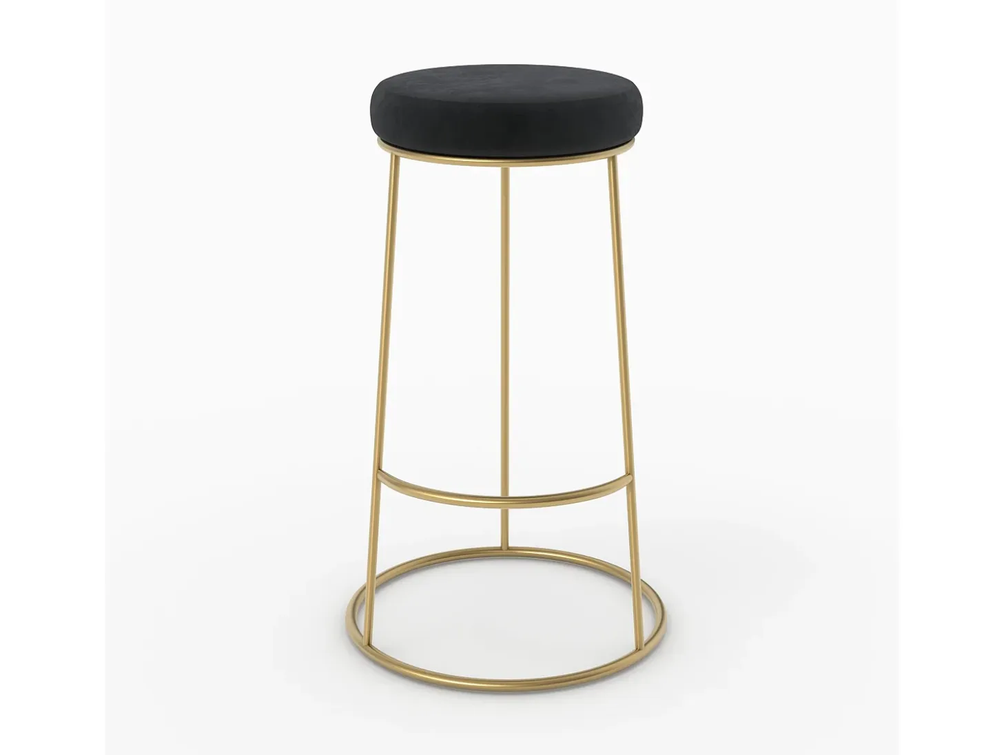 Set de 2 taburetes de bar 73 cm en terciopelo negro - Kendal