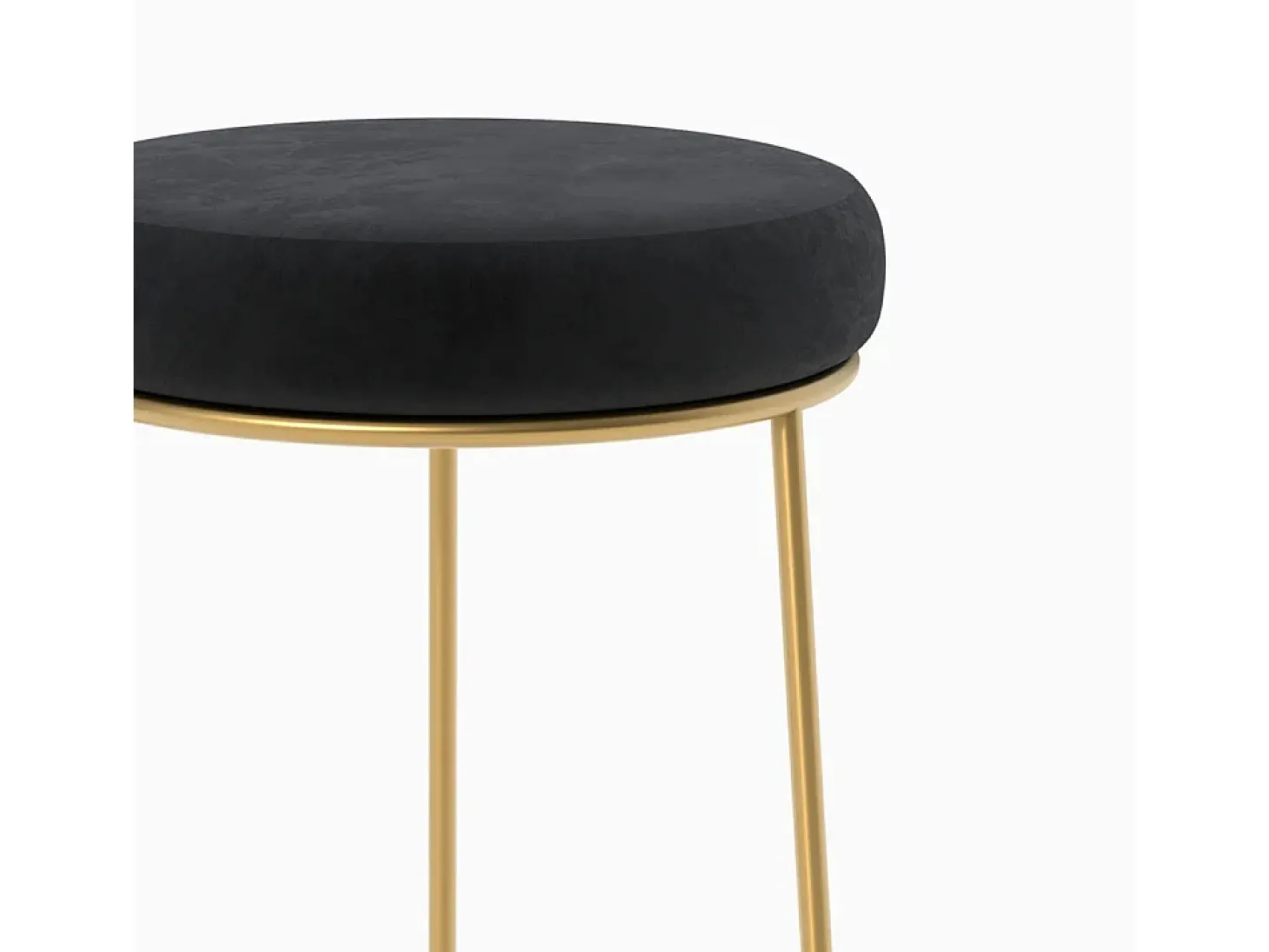 Set de 2 taburetes de bar 73 cm en terciopelo negro - Kendal