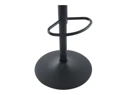 Set de 2 taburetes de bar de tela texturizada y metal - Altura ajustable - Crema - LARANZA