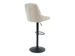 Set de 2 taburetes de bar de tela texturizada y metal - Altura ajustable - Crema - LARANZA