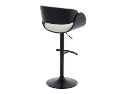 Set de 2 taburetes de bar de Respaldo - Altura Ajustable - Blanco y Negro - JELSA