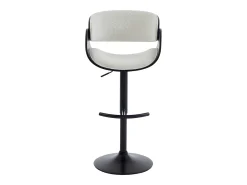 Set de 2 taburetes de bar de Respaldo - Altura Ajustable - Blanco y Negro - JELSA