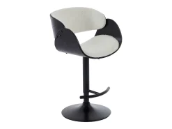 Set de 2 taburetes de bar de Respaldo - Altura Ajustable - Blanco y Negro - JELSA