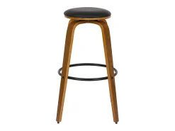 Set de 2 taburetes de bar 78 cm en cuero sintético negro - Arthus