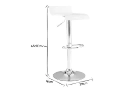 Set de 2 taburetes de cocina blancos con madera y acero cromado SURF V2