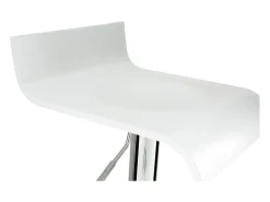 Set de 2 taburetes de cocina blancos con madera y acero cromado SURF V2