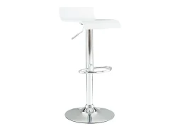 Set de 2 taburetes de cocina blancos con madera y acero cromado SURF V2