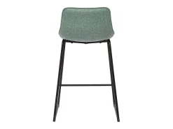 Set de 2 taburetes de cocina fijos efecto aterciopelado texturizado color celadón con pata de metal 65 cm BOOST