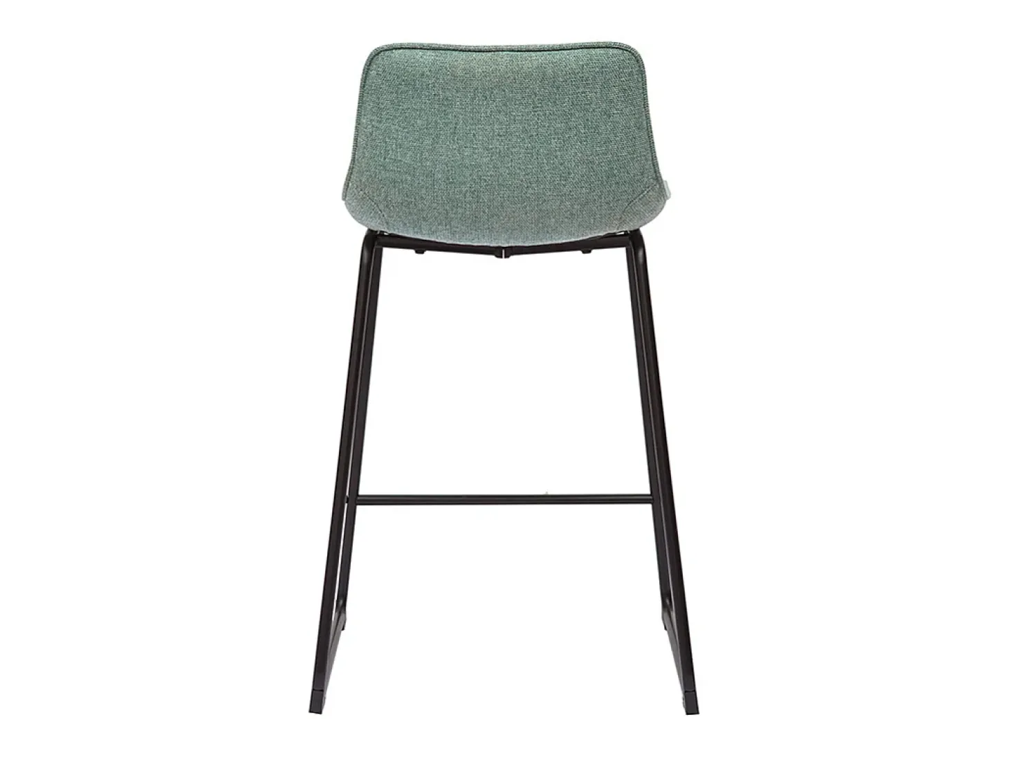 Set de 2 taburetes de cocina fijos efecto aterciopelado texturizado color celadón con pata de metal 65 cm BOOST
