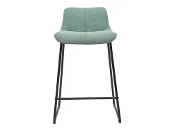 Set de 2 taburetes de cocina fijos efecto aterciopelado texturizado color celadón con pata de metal 65 cm BOOST