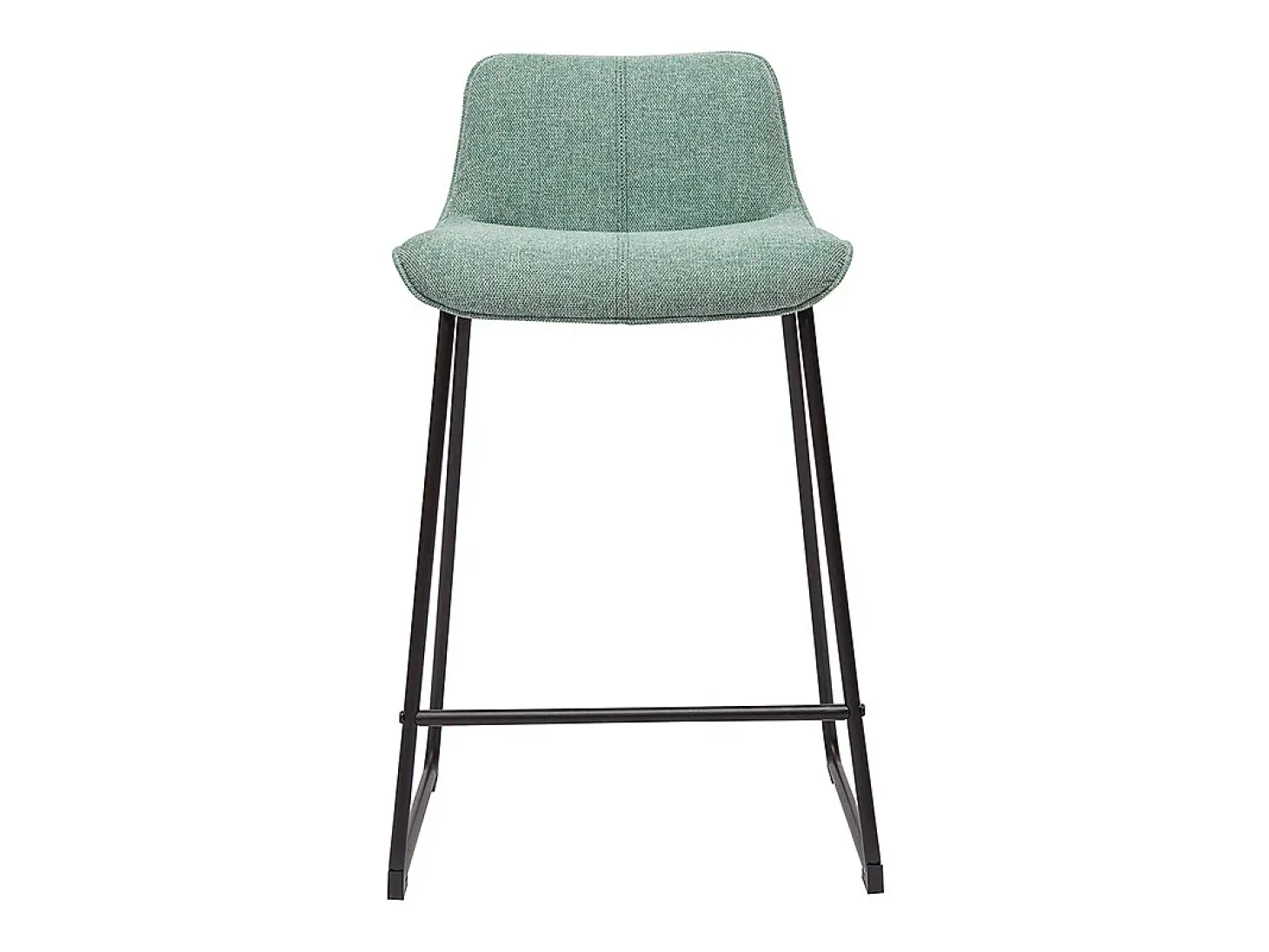 Set de 2 taburetes de cocina fijos efecto aterciopelado texturizado color celadón con pata de metal 65 cm BOOST
