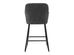 Set de 2 taburetes de cocina efecto aterciopelado gris oscuro 65 cm de altura AMIKA