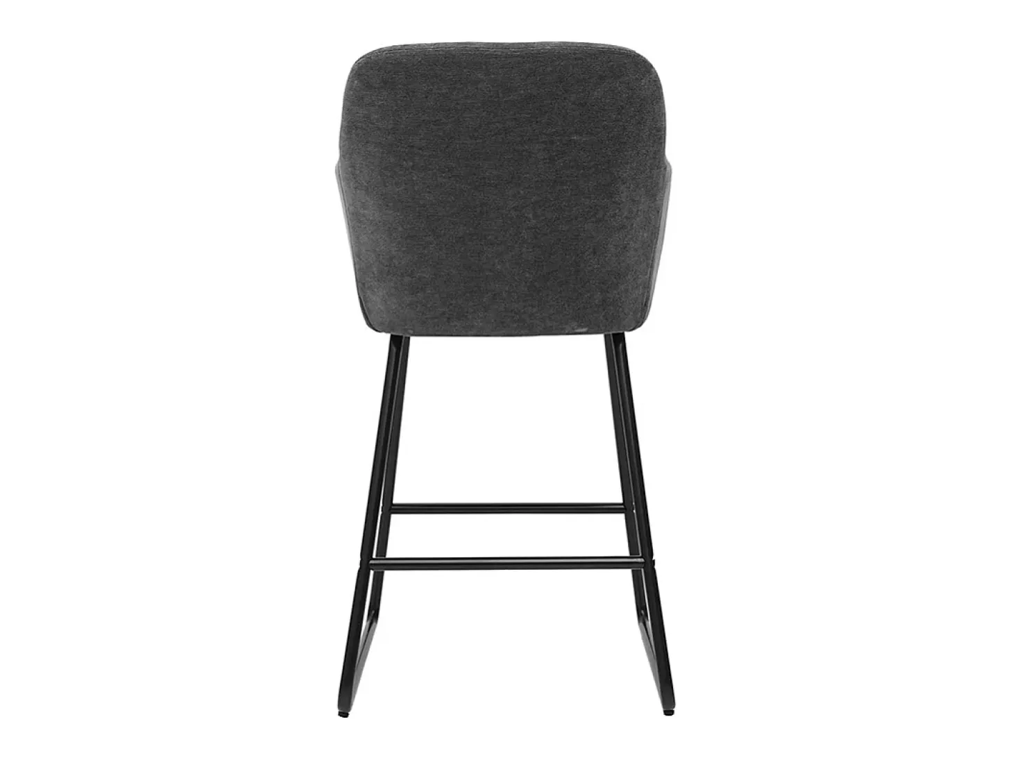Set de 2 taburetes de cocina efecto aterciopelado gris oscuro 65 cm de altura AMIKA