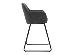 Set de 2 taburetes de cocina efecto aterciopelado gris oscuro 65 cm de altura AMIKA