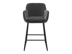 Set de 2 taburetes de cocina efecto aterciopelado gris oscuro 65 cm de altura AMIKA