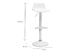 Set de 2 taburetes de cocina de diseño blancos ajustables 360º KRONOS