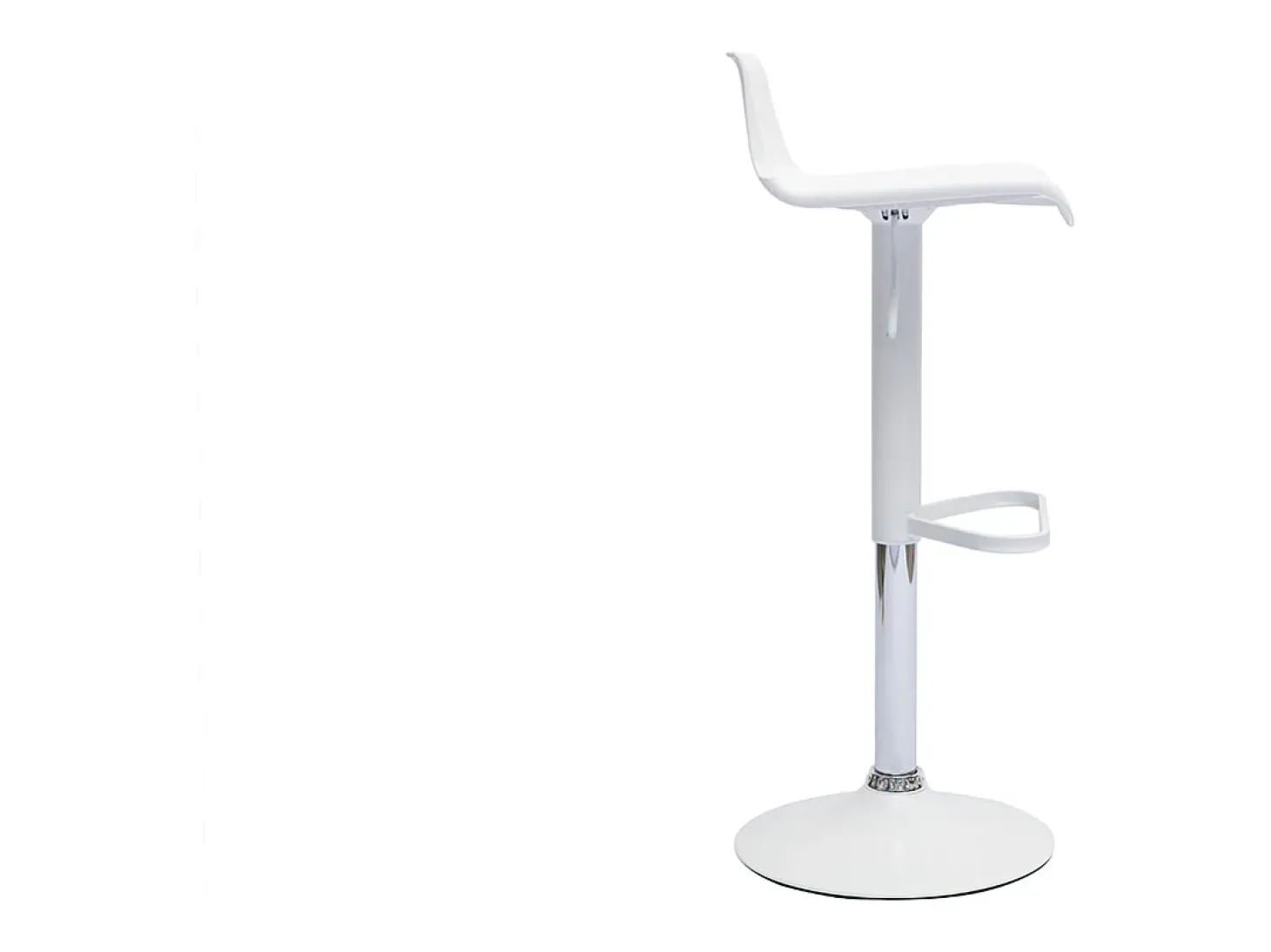 Set de 2 taburetes de cocina de diseño blancos ajustables 360º KRONOS