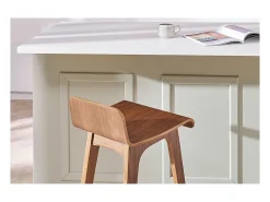 Set de 2 taburetes de cocina nórdicos nogal 65 cm BALTIK
