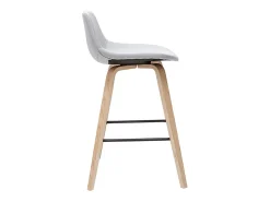 Set de 2 taburetes de cocina nórdicos gris claro y madera 65 cm NONIE