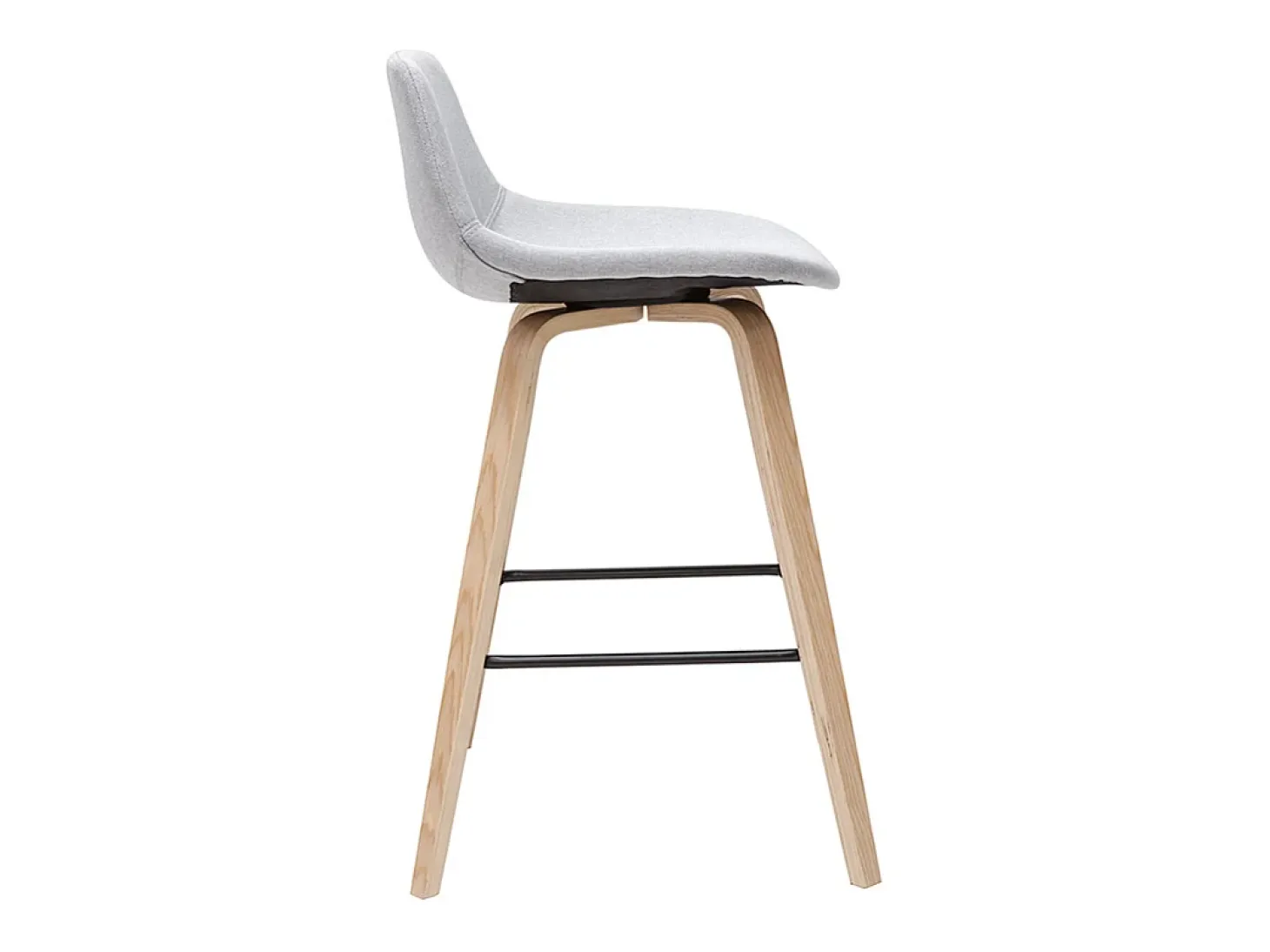 Set de 2 taburetes de cocina nórdicos gris claro y madera 65 cm NONIE