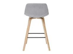 Set de 2 taburetes de cocina nórdicos gris claro y madera 65 cm NONIE