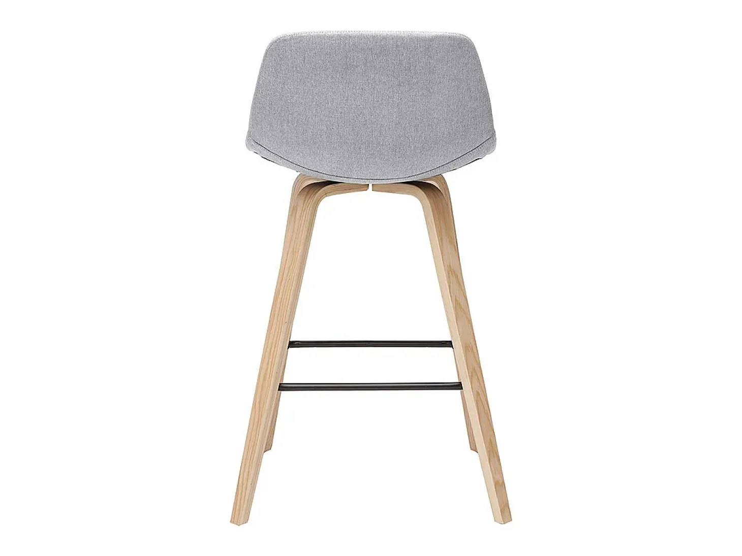 Set de 2 taburetes de cocina nórdicos gris claro y madera 65 cm NONIE