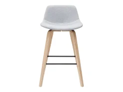 Set de 2 taburetes de cocina nórdicos gris claro y madera 65 cm NONIE