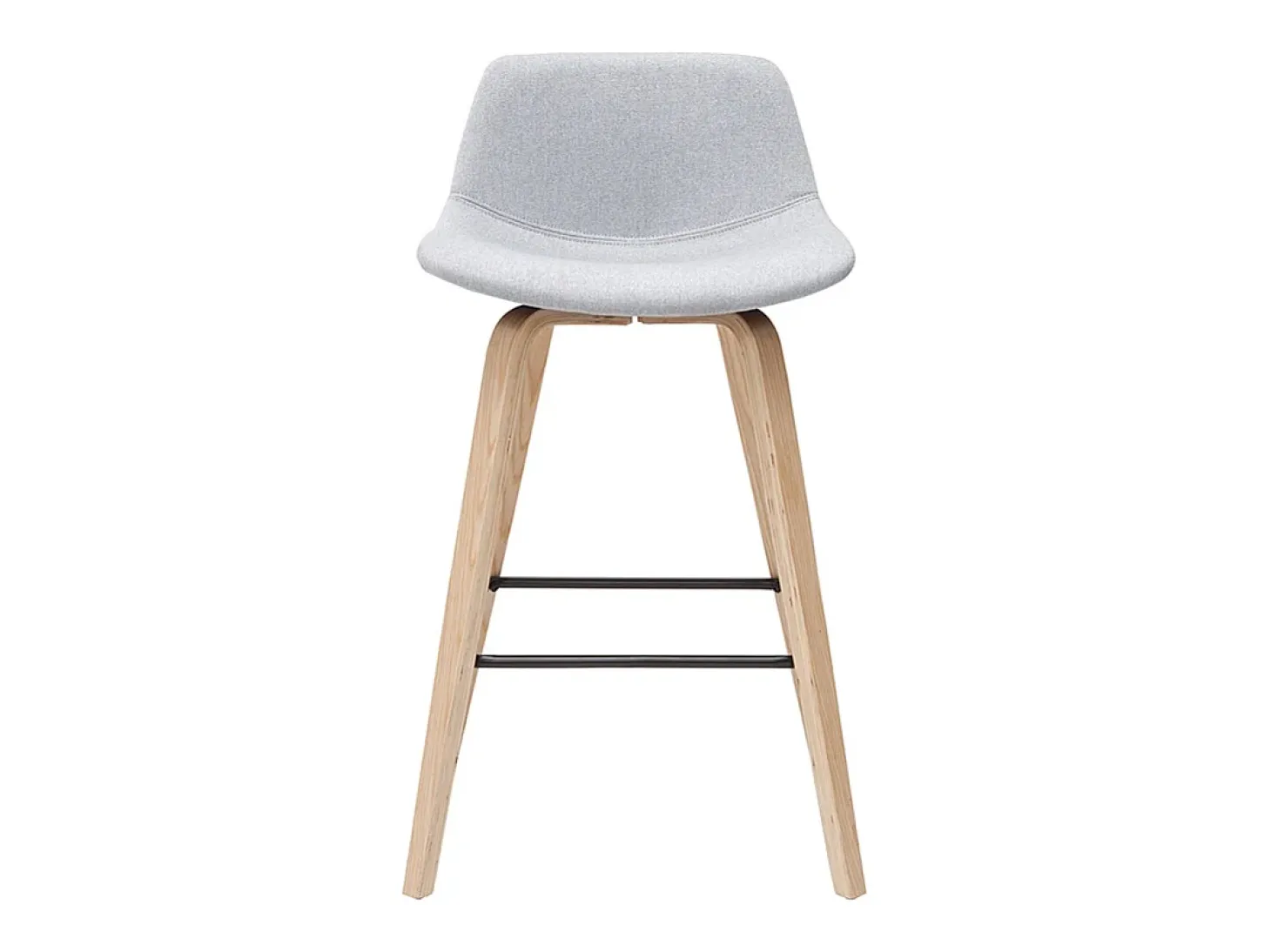 Set de 2 taburetes de cocina nórdicos gris claro y madera 65 cm NONIE