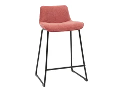 Set de 2 taburetes de cocina fijos efecto aterciopelado texturizado terracota con pata de metal 65 cm BOOST