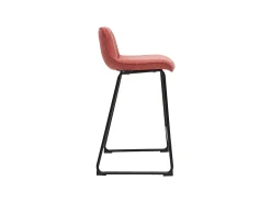 Set de 2 taburetes de cocina fijos efecto aterciopelado texturizado terracota con pata de metal 65 cm BOOST