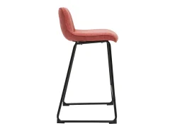 Set de 2 taburetes de cocina fijos efecto aterciopelado texturizado terracota con pata de metal 65 cm BOOST