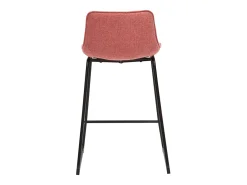 Set de 2 taburetes de cocina fijos efecto aterciopelado texturizado terracota con pata de metal 65 cm BOOST