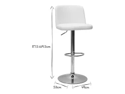 Set de 2 taburetes de cocina de diseño regulables blanco MONTI