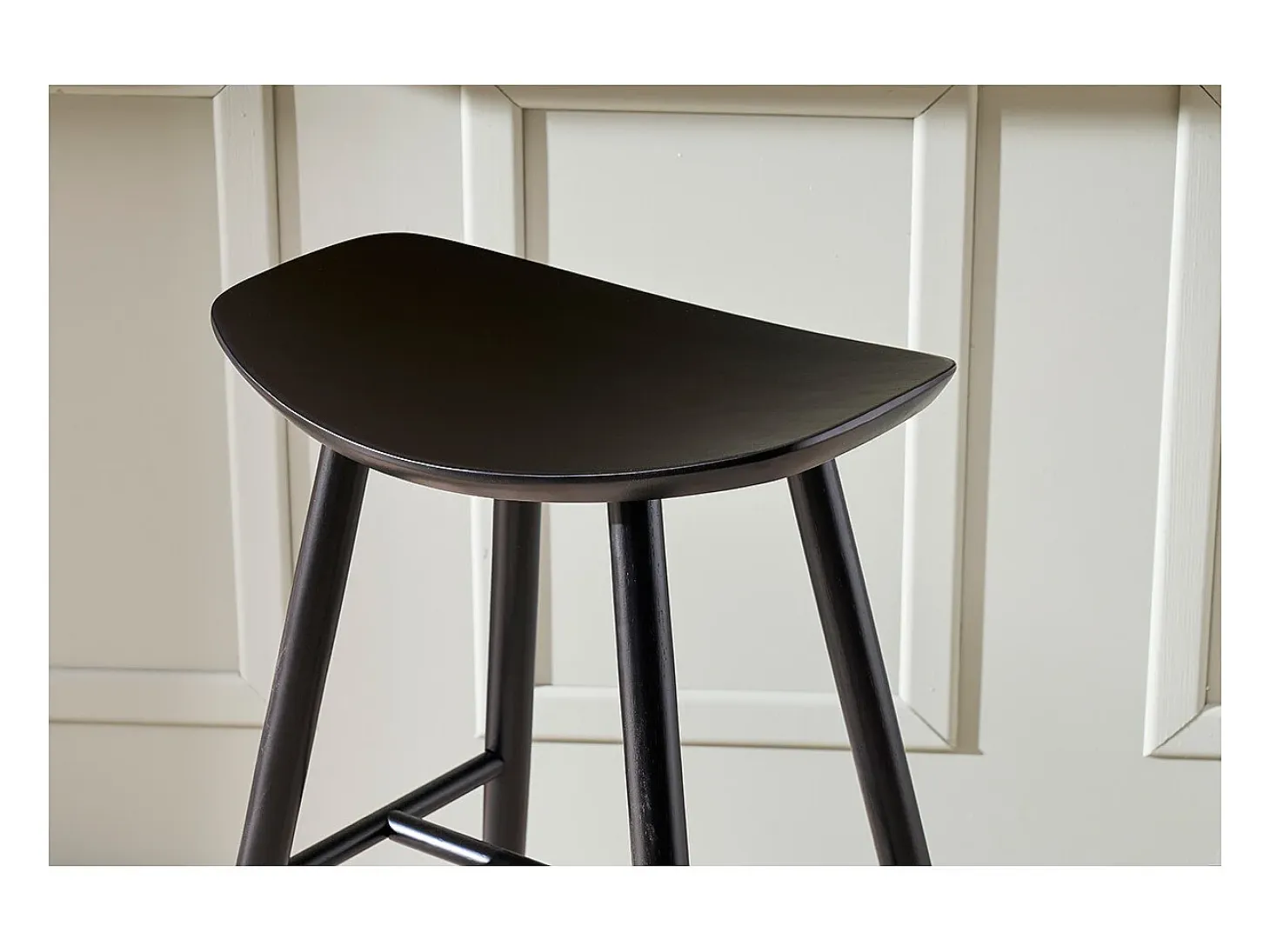 Set de 2 taburetes de cocina negros 65 cm DEMORY