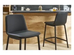 Set de 2 taburetes de cocina de diseño negro 66 cm altura ARSENE