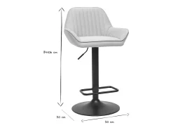 Set de 2 taburetes de cocina ajustable de tela beige y metal negro RONNIE