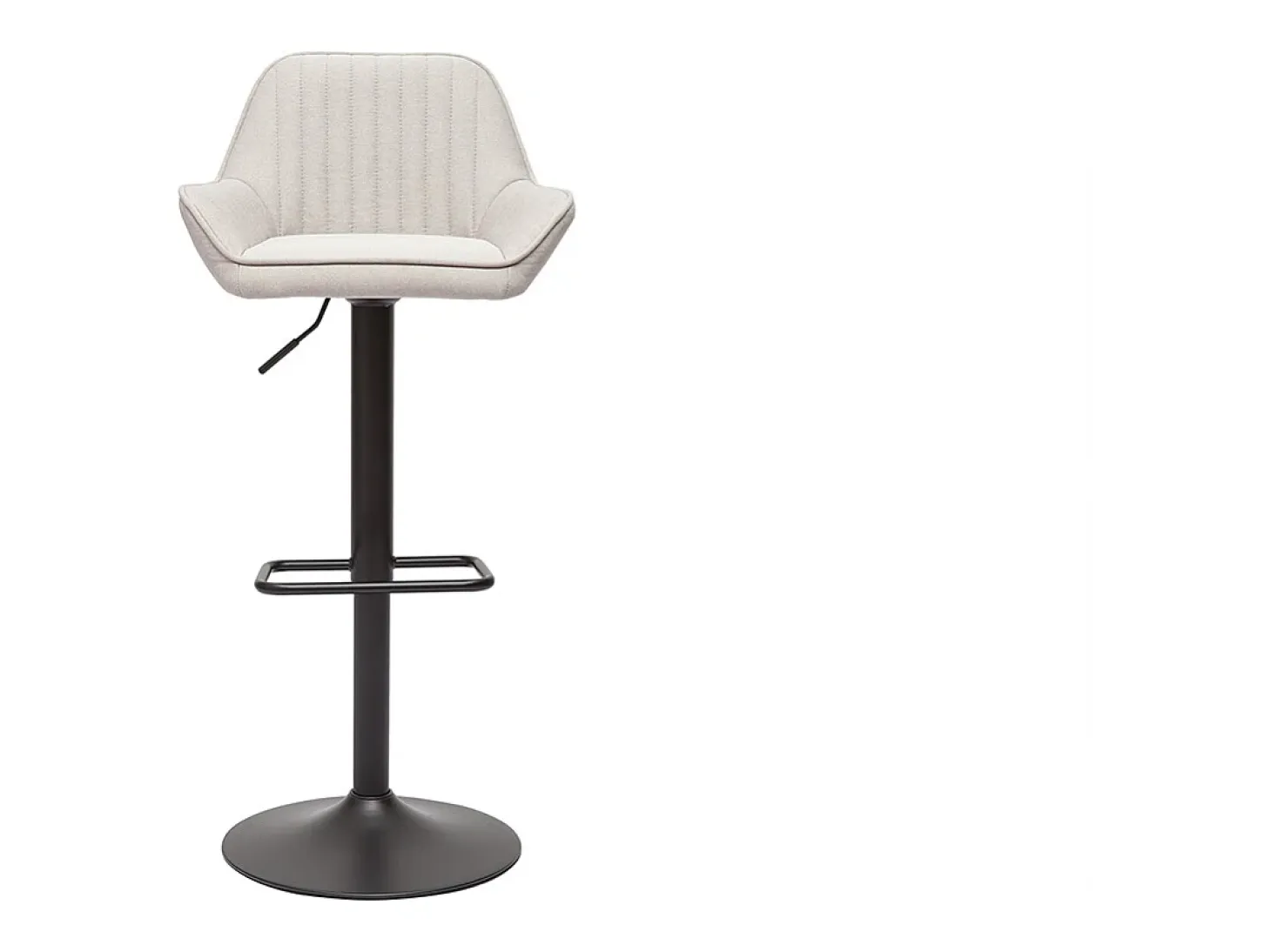Set de 2 taburetes de cocina ajustable de tela beige y metal negro RONNIE