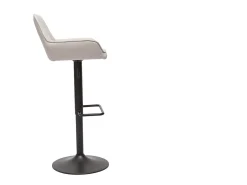 Set de 2 taburetes de cocina ajustable de tela beige y metal negro RONNIE