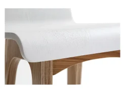 Set de 2 taburetes de cocina nórdicos madera clara y blanco 65 cm BALTIK