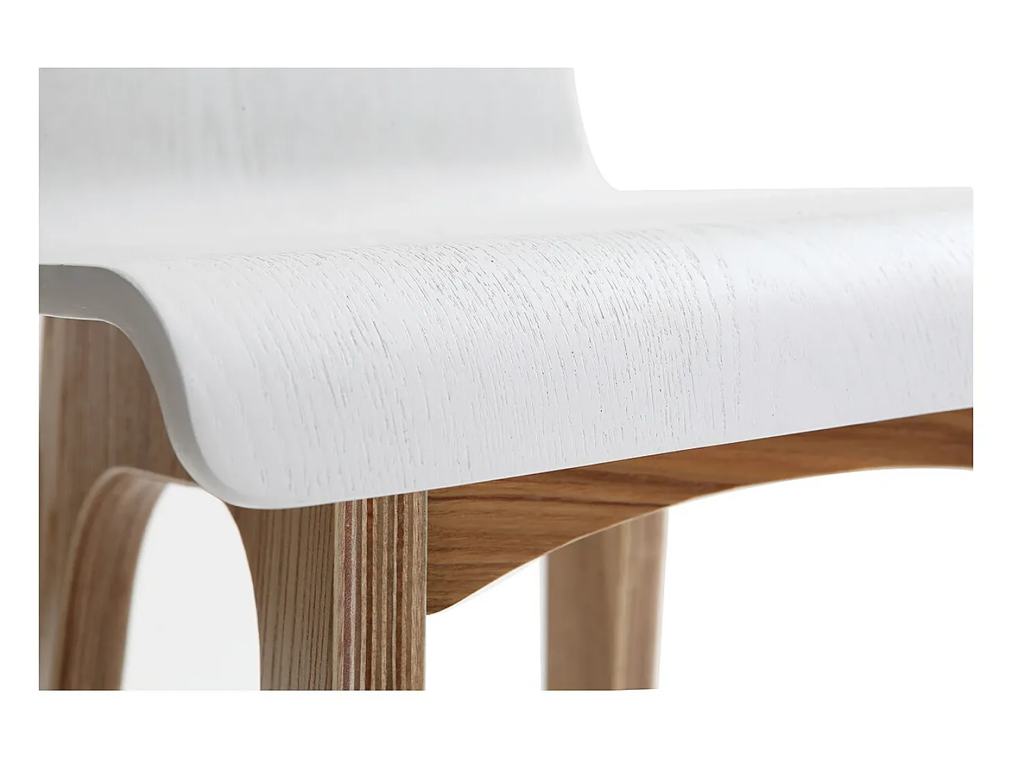 Set de 2 taburetes de cocina nórdicos madera clara y blanco 65 cm BALTIK