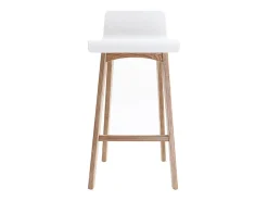 Set de 2 taburetes de cocina nórdicos madera clara y blanco 65 cm BALTIK