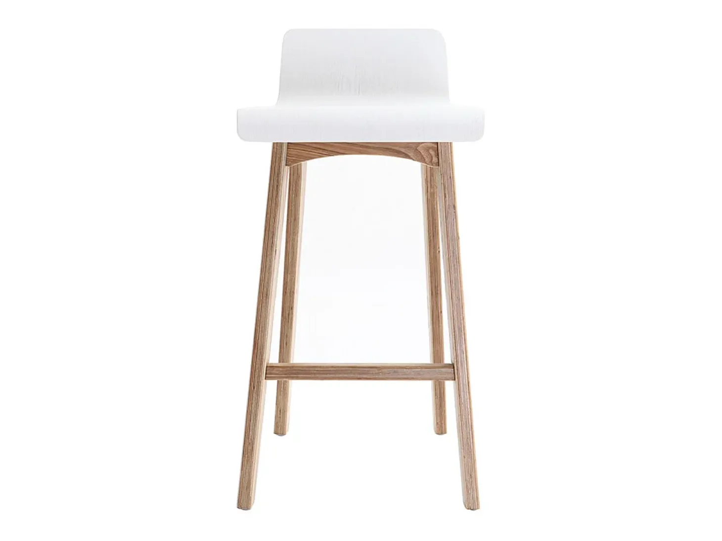 Set de 2 taburetes de cocina nórdicos madera clara y blanco 65 cm BALTIK