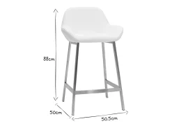 Set de 2 taburetes de cocina de diseño blancos con pie de metal RINGER