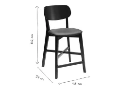 Set de 2 taburetes de cocina de madera de roble clara y tejido beige 65 cm LUCIA